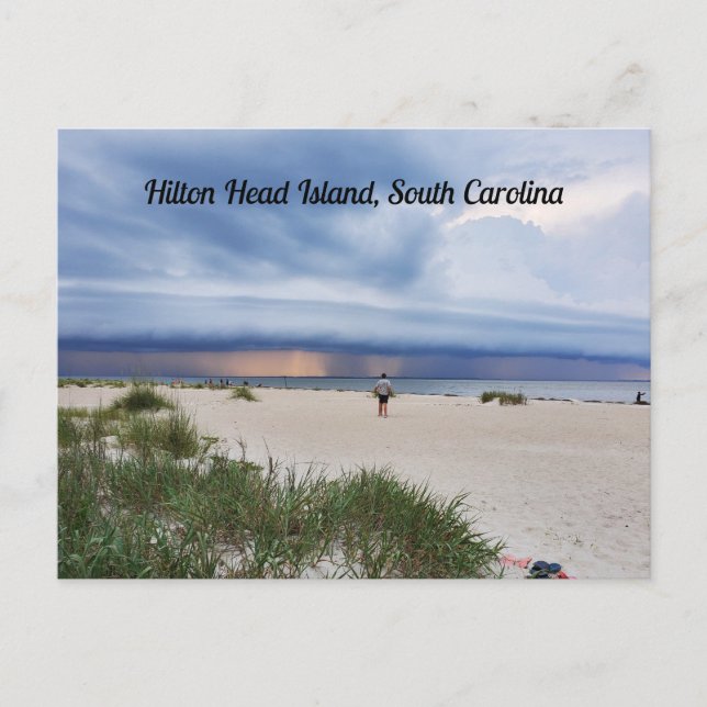 Cartão Postal Hilton Head Island South Carolina Beach Storm (Frente)