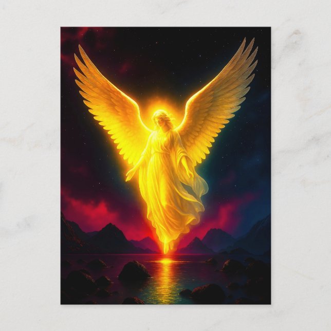 Cartão Postal Himmlischer Wächter im goldenen Licht (Frente)