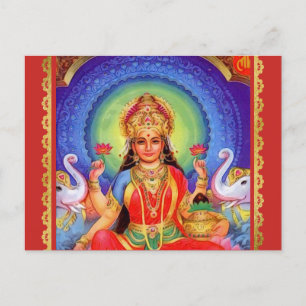Cartão Postal Hindu Goddess Lakshmi Maa