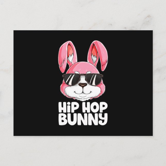 Cartão Postal Hip Hop Bunny Páscoa Boys Raparigas Miúdas Coelho  (Frente)