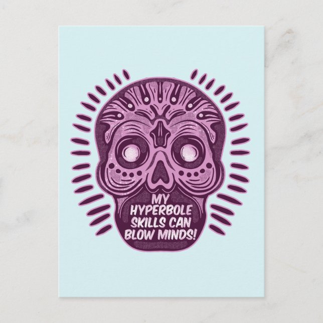 Cartão Postal Hipérbole Divertido IDIOMA INGLÊS (Frente)