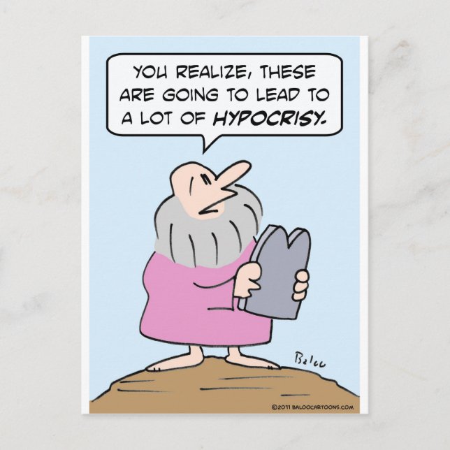 Cartão Postal hipocrisia dos mandamentos de musse (Frente)