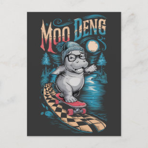 Cartão Postal Hipopótamo Moo Deng Encantador