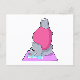 Cartão Postal Hipopótamo na Yoga Fitness