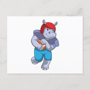 Cartão Postal Hipopótamo no Esporte Futebol