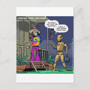 Cartão Postal Hippie Engraçado de Teste de Colisão