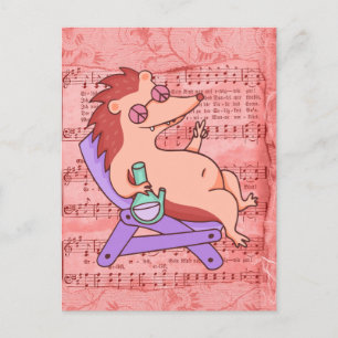 Cartão Postal Hippie Hedgehog