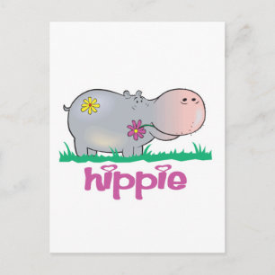 Cartão Postal hippie hipopótamo