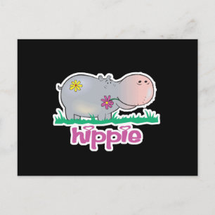 Cartão Postal hippie hippo
