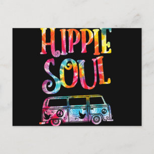 Cartão Postal Hippie Tie Dye Van Hippie Soul