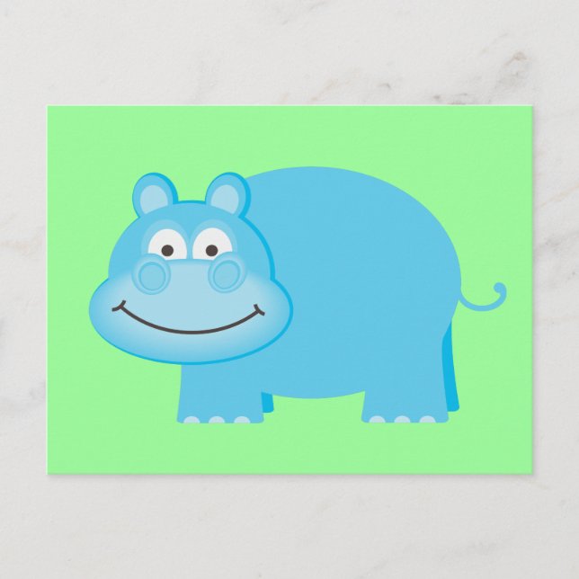 Cartão Postal Hippo Azul (Frente)