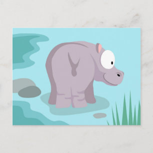 Cartão Postal Hippo da série de animais do meu mundo