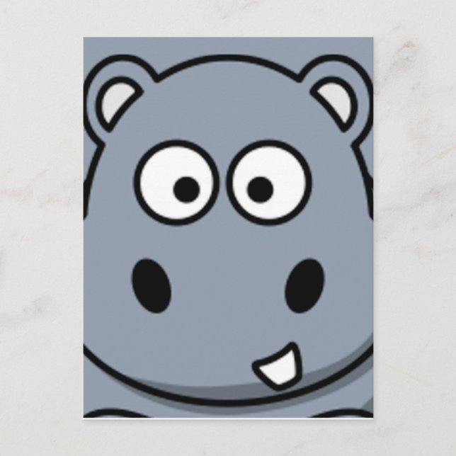 Cartão Postal Hippo Face (Frente)