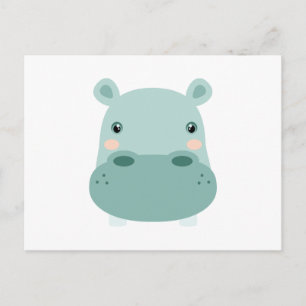 Cartão Postal Hippo Head
