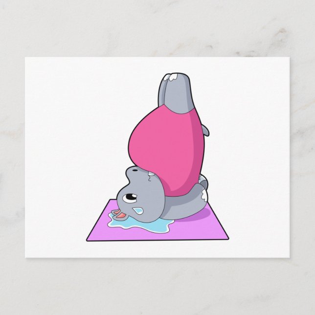 Cartão Postal Hippo na Malhação Yoga (Frente)