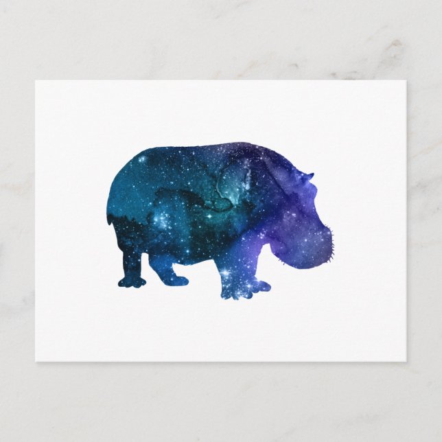 Cartão Postal Hippopotamus Silhouette (Frente)