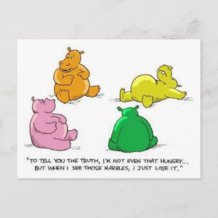 Cartão Postal Hippos faminto! -Cartão Postal