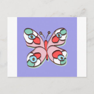 Cartão Postal Hippy Fly Butterfly