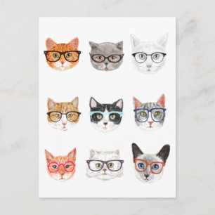 Cartão Postal Hipster Cats