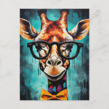 Hipster Engraçado Girafa Zoo Animais Selvagem Urba