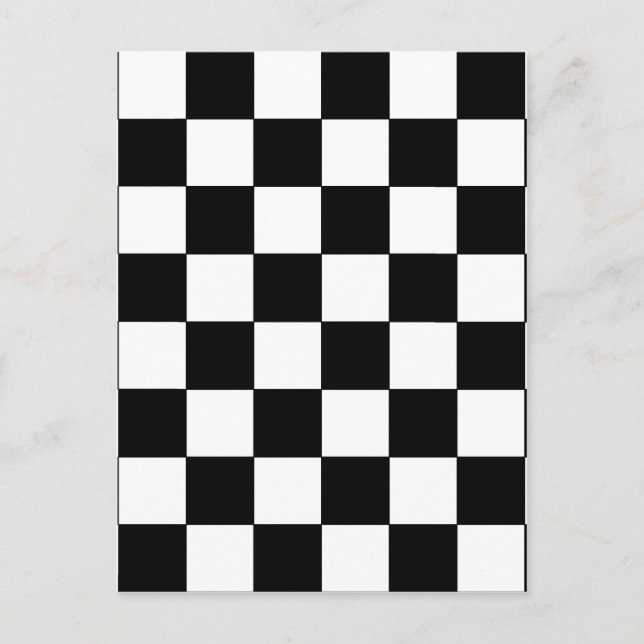 Cartão Postal Hipster retroativo da placa de verificação branca  (Frente)