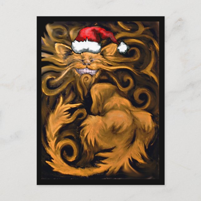 Cartão Postal Hipster X-Mas Cat (Frente)