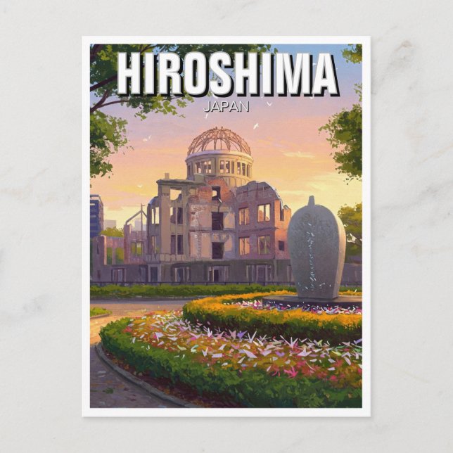 Cartão Postal Hiroshima Japão Peace Dome Viagem (Frente)