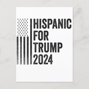 Cartão Postal Hispânico Para Trump 2024 Bandeira Patriótica Amer