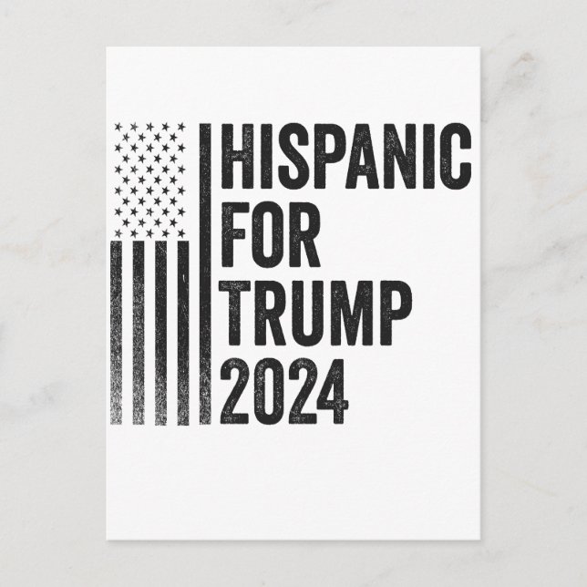 Cartão Postal Hispânico Para Trump 2024 Bandeira Patriótica Amer (Frente)