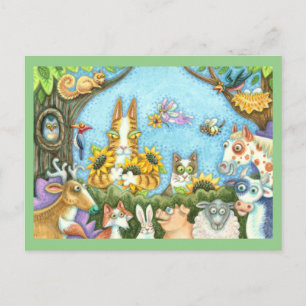 CARTÃO POSTAL HISS N' FITZ CATES E MENAGÉRIOS DE AMIGOS, ENGRAÇA