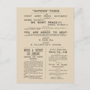 Cartão Postal História, cabeçalho do Facsimile do Wipers Times 1