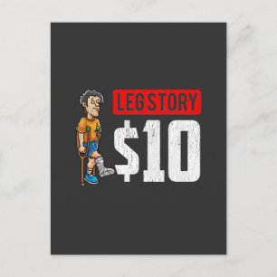 Cartão Postal História da Perna Osso Quebrado Recuperação de Bem