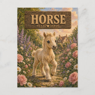 Cartão Postal História de Bebê Cavalinho Fofo Berçário Animal