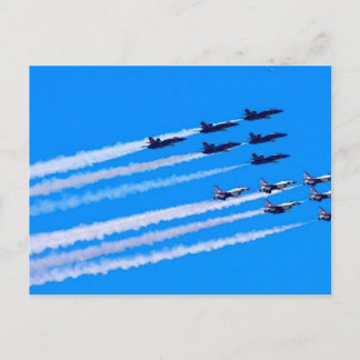 Cartão Postal História de Voo dos Blue Angels e Thunderbirds