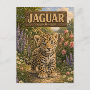 Cartão Postal História do Bebê Jaguar Fofo Berçário Animal