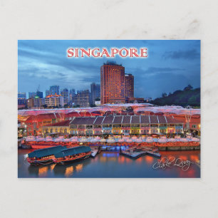 Cartão Postal História do Clarke Quay em Singapura