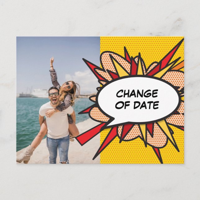 Cartão Postal História em Quadrinhos Divertida de Mudança de Dat (Frente)