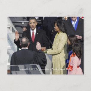 Cartão Postal HISTÓRIA: Família Obama na Cerimônia de Inaugur