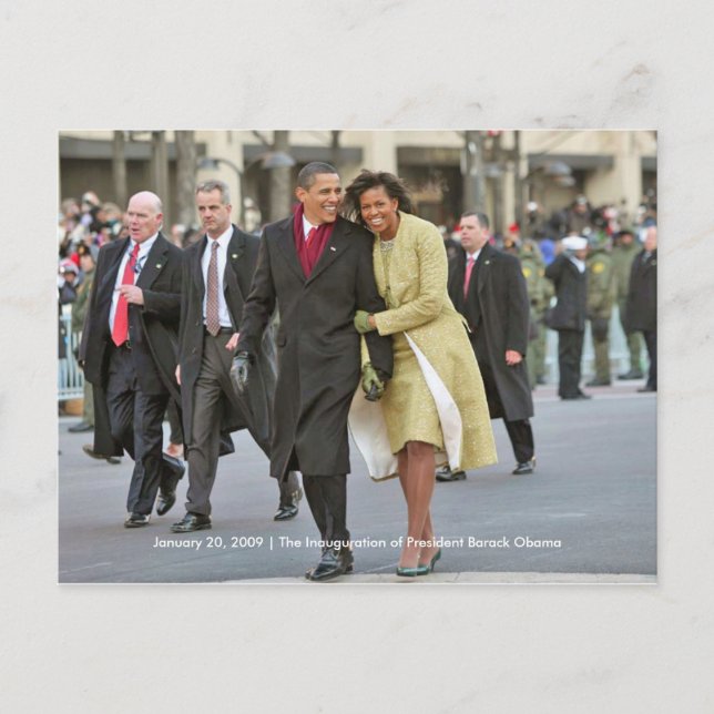 Cartão Postal HISTÓRIA: Inauguração de Barack e Michelle Obama (Frente)
