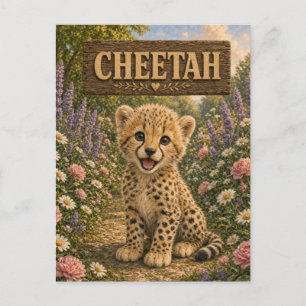 Cartão Postal História Infantil Fofa de Guepardo Berçário Animal