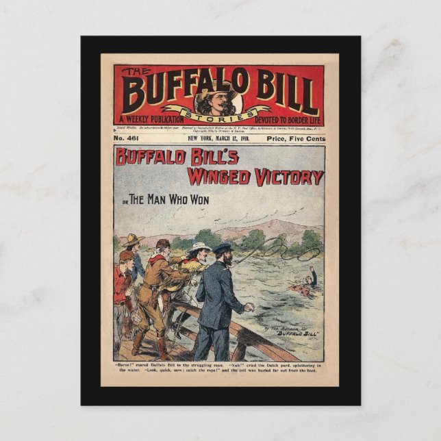 Cartão Postal Histórias de Buffalo Bill - 1910 - Vitória Asalada (Frente)