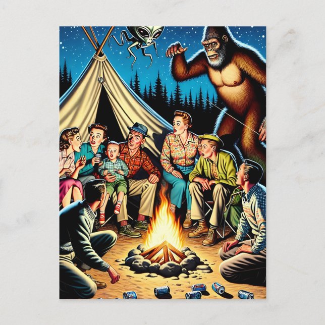 Cartão Postal Histórias de Campfire | Vazio Retro Engraçado (Frente)