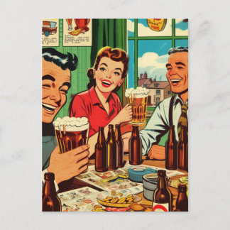 Cartão Postal Histórias em quadrinhos de cerveja do Bar retrorre