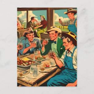 Cartão Postal Histórias em quadrinhos de cowboys retrorreflector
