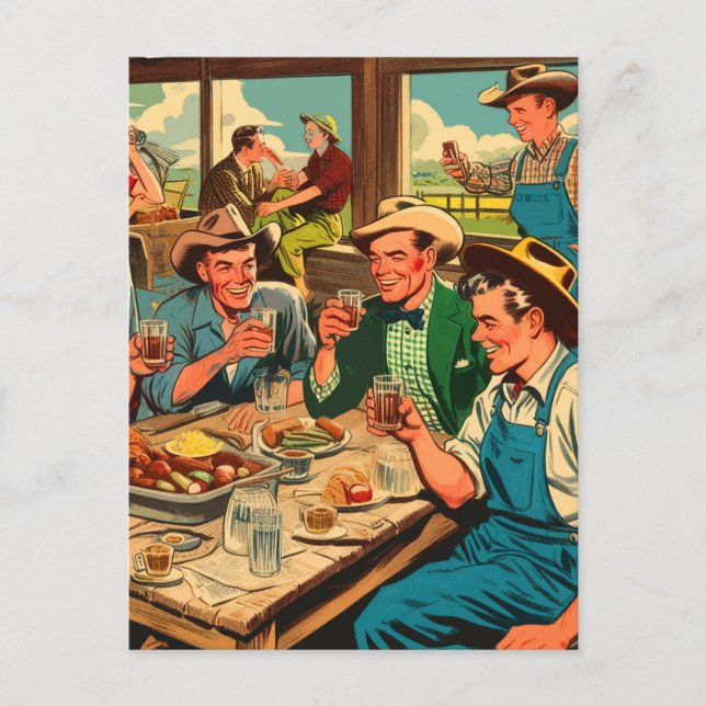 Cartão Postal Histórias em quadrinhos de cowboys retrorreflector (Frente)