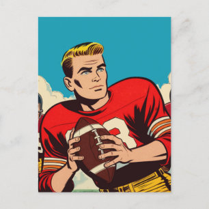 Cartão Postal Histórias em quadrinhos de futebol retrô