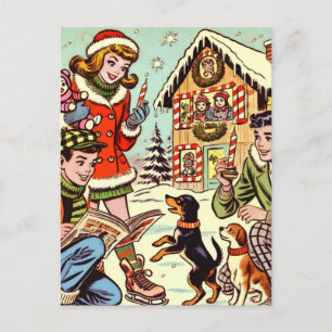 Cartão Postal Histórias em quadrinhos de Natal Vintage