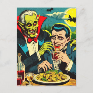 Cartão Postal Histórias em quadrinhos Vintage Horror Vampire