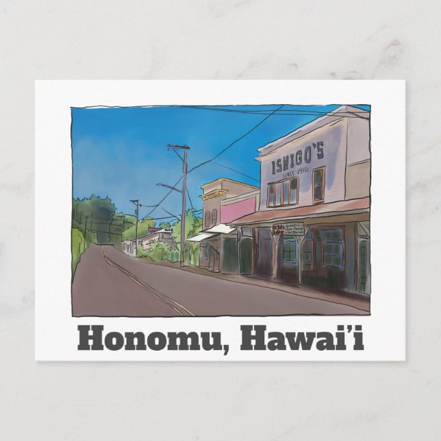 Cartão Postal Historical Hawaii Plantation Town Honomu Nostalgic (Frente)