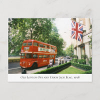 Historical London Bus on Park Lane, Londres, 1998